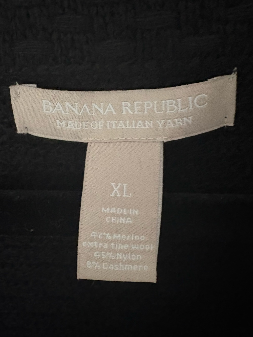 Banana Republic- Black Cashmere Merino Wool Knit Textured Cardigan- Size XL - Picture 2 of 12